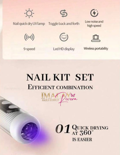 Nail Drill  lápiz eléctrico inalámbrico  con lámpara UV