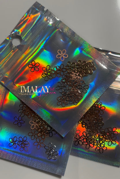 Decoraciones flores metales 40pcs